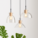 Suspension en verre transparente led déco maison