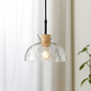 Suspension en verre transparente led déco maison