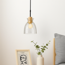 Suspension en verre transparente led déco maison
