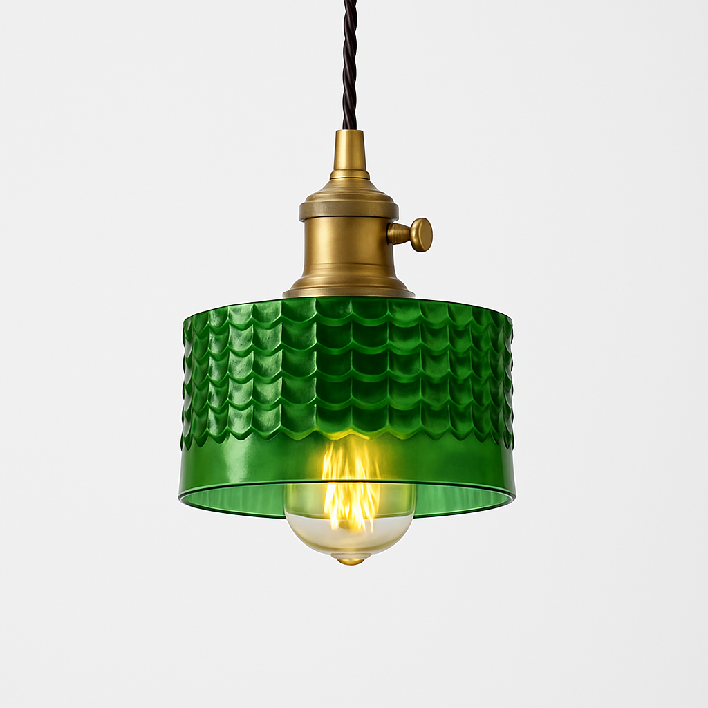 Suspension en verre vert scandinave - vue 11 sur 30