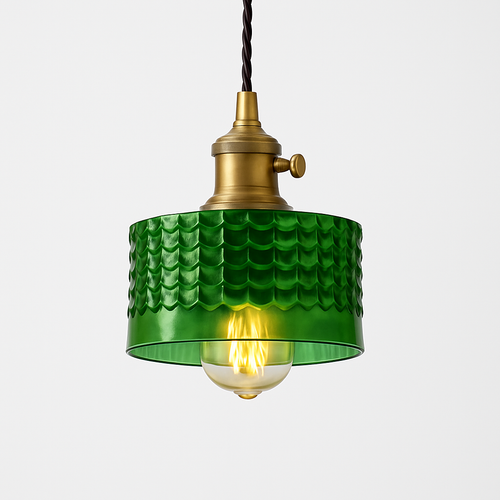 Suspension en verre vert scandinave - vue 12 sur 30