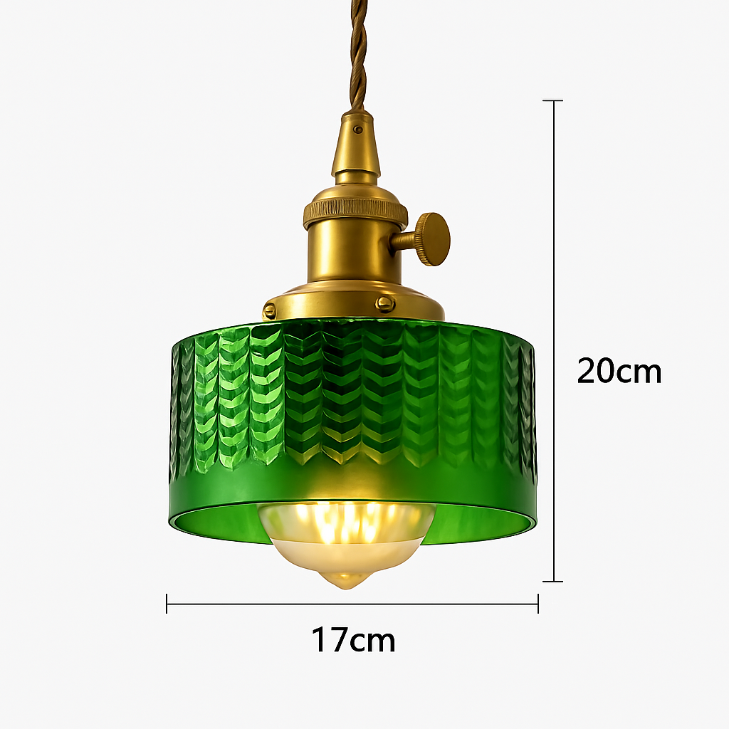 Suspension en verre vert scandinave - vue 12 sur 30