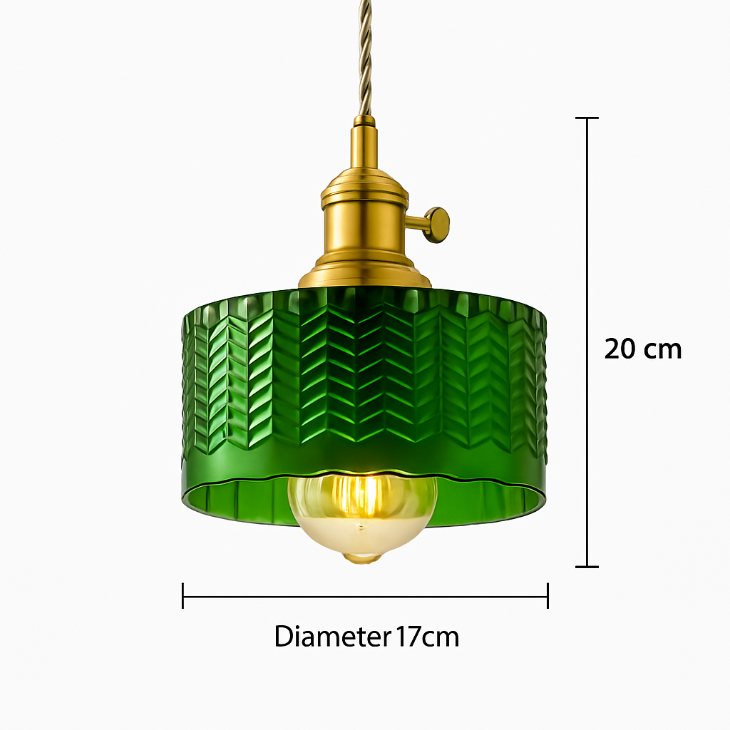 Suspension en verre vert scandinave - vue 12 sur 30
