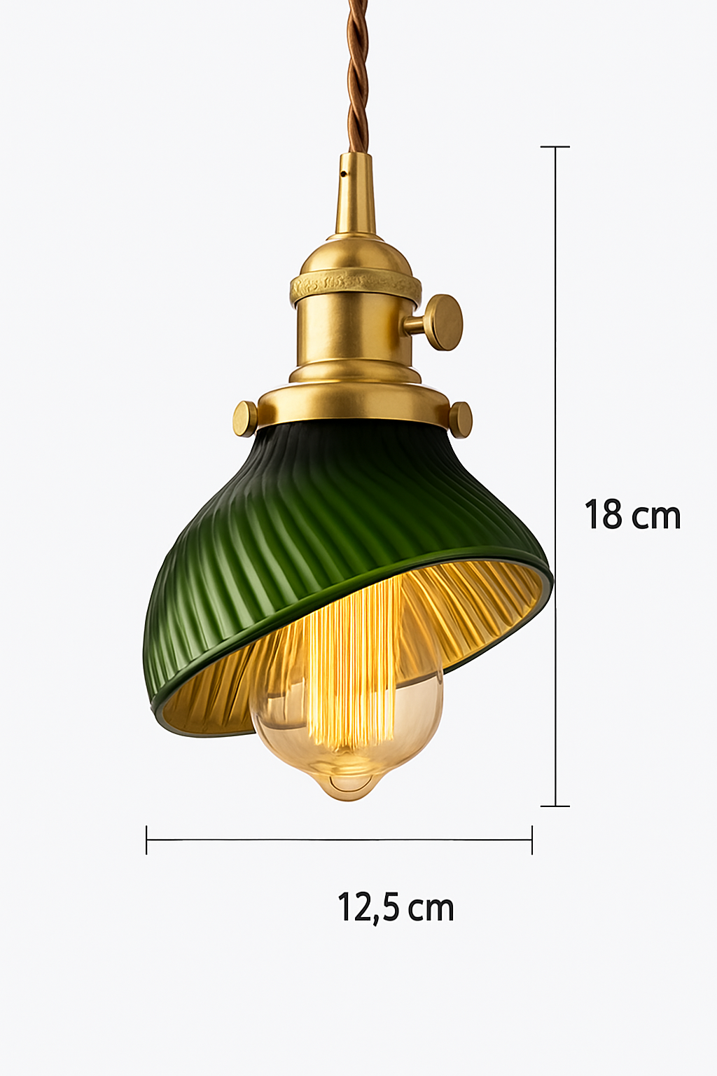 Suspension en verre vert scandinave - vue 13 sur 30
