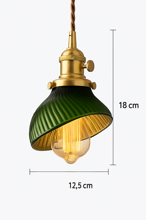 Suspension en verre vert scandinave - vue 14 sur 30