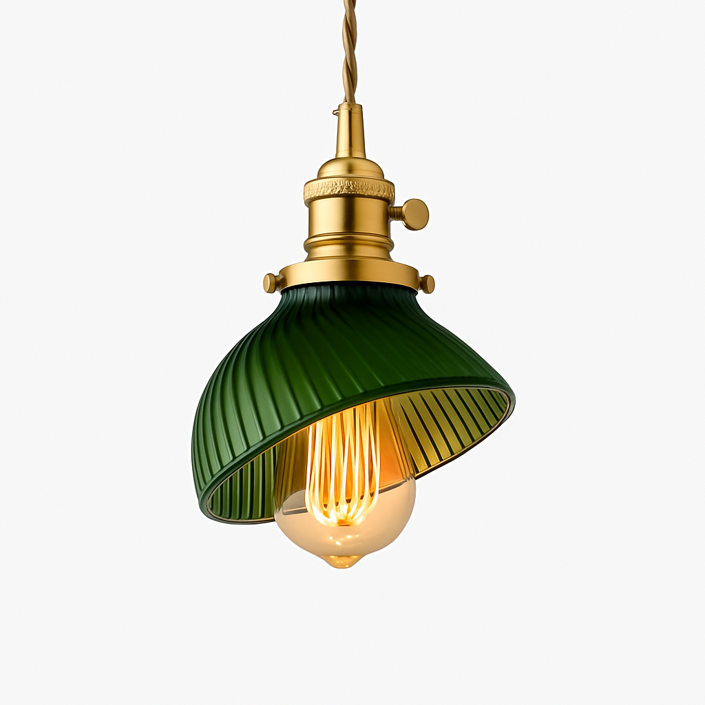 Suspension en verre vert scandinave - vue 13 sur 30