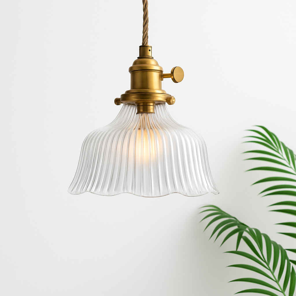 Suspension en verre vert scandinave - vue 15 sur 30