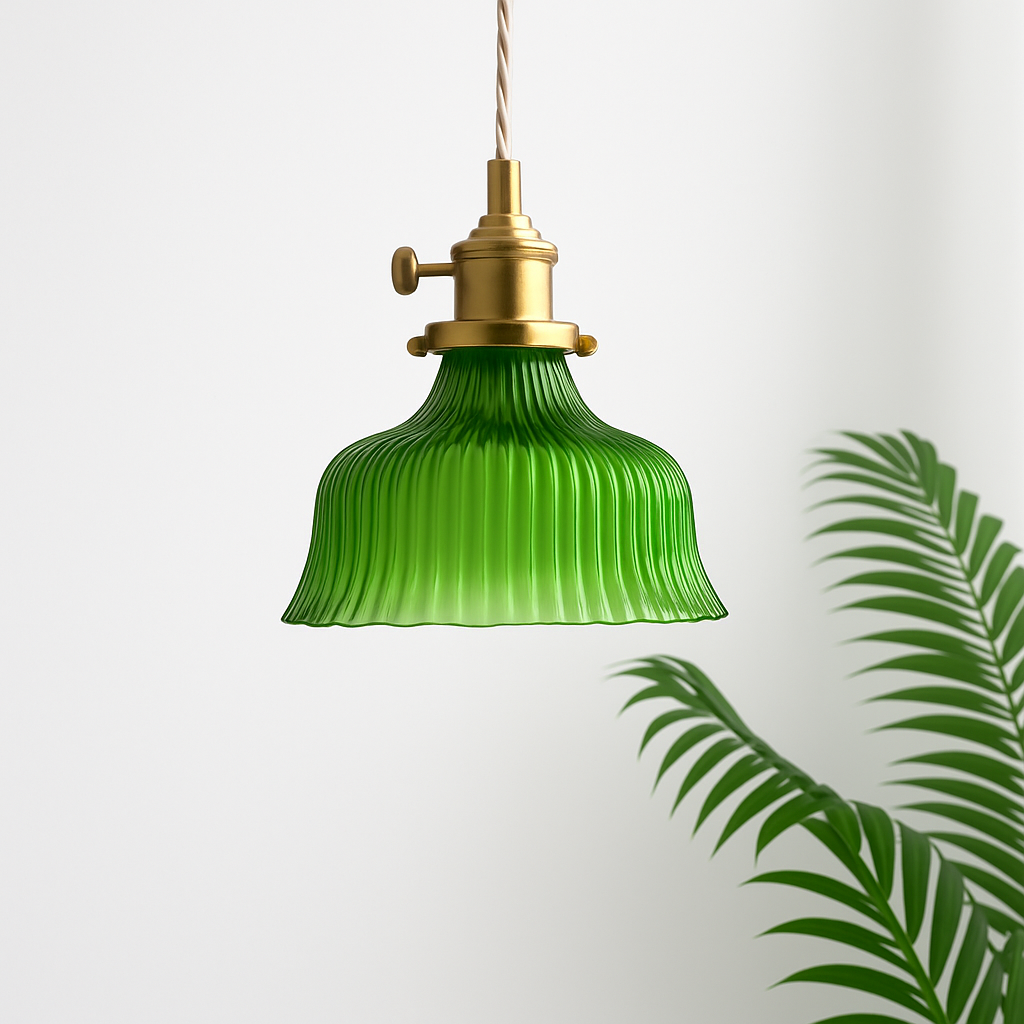 Suspension en verre vert scandinave - vue 16 sur 30