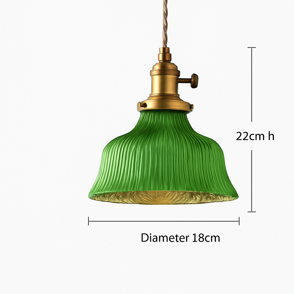 Suspension en verre vert scandinave - vue 17 sur 30