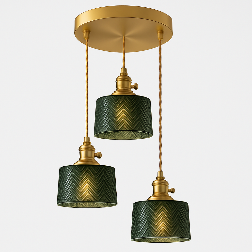 Suspension en verre vert scandinave - vue 22 sur 30