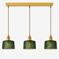 Suspension en verre vert scandinave