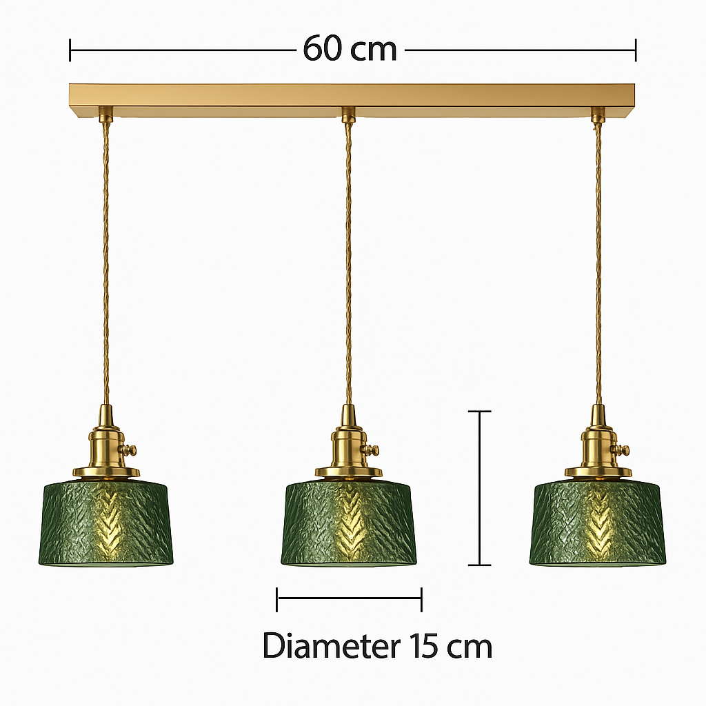 Suspension en verre vert scandinave - vue 23 sur 30