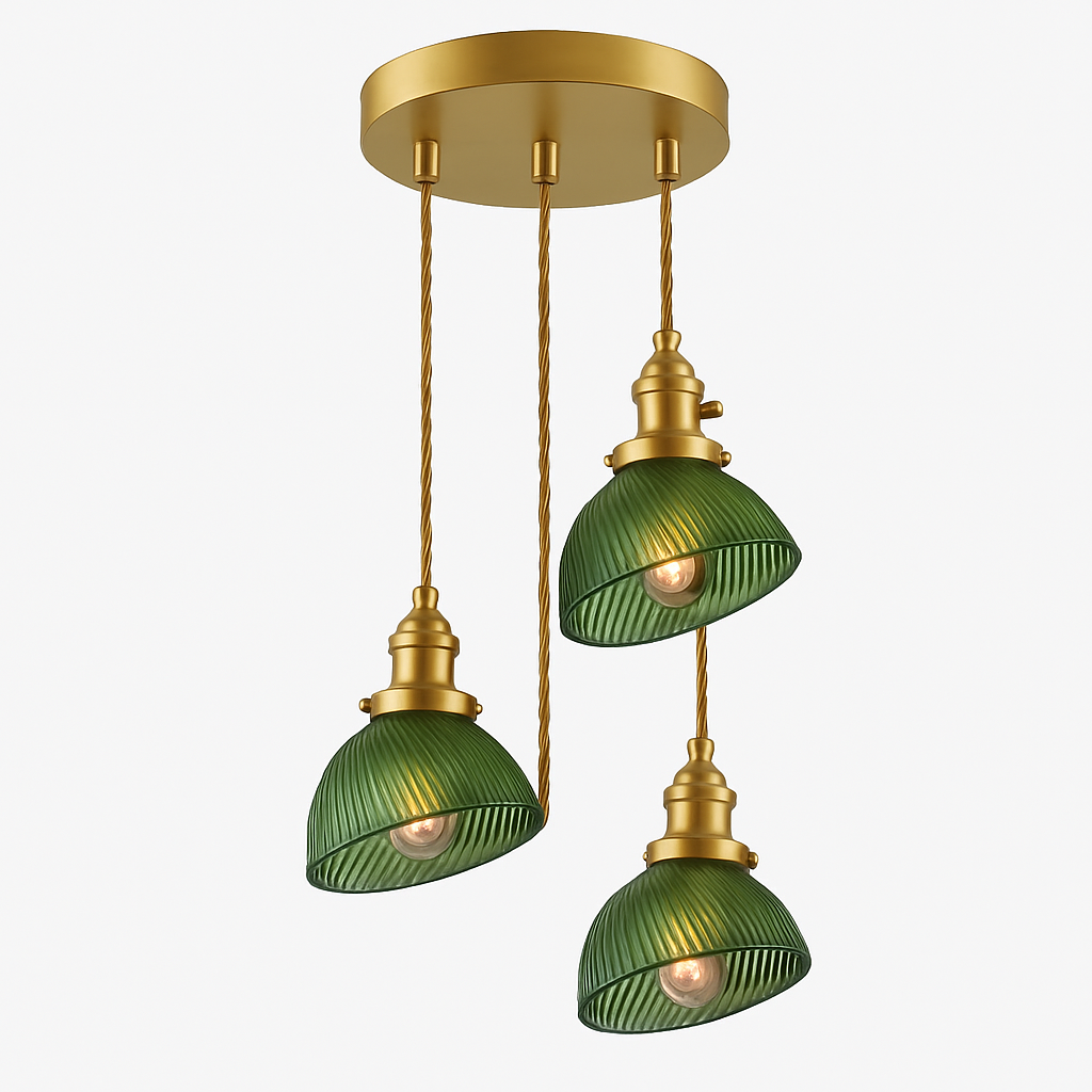 Suspension en verre vert scandinave - vue 24 sur 30