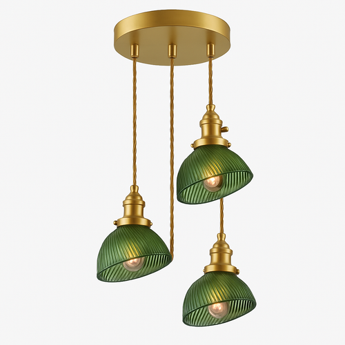 Suspension en verre vert scandinave - vue 25 sur 30