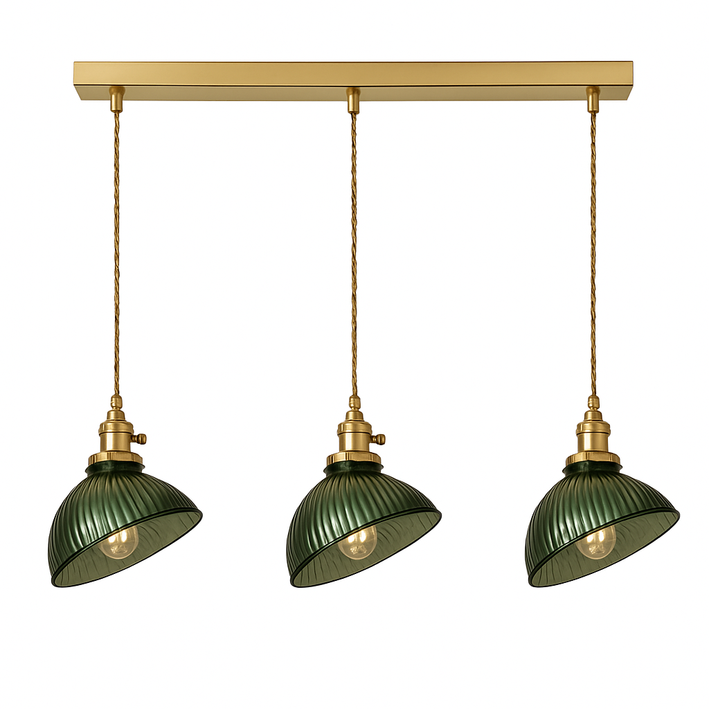 Suspension en verre vert scandinave - vue 25 sur 30