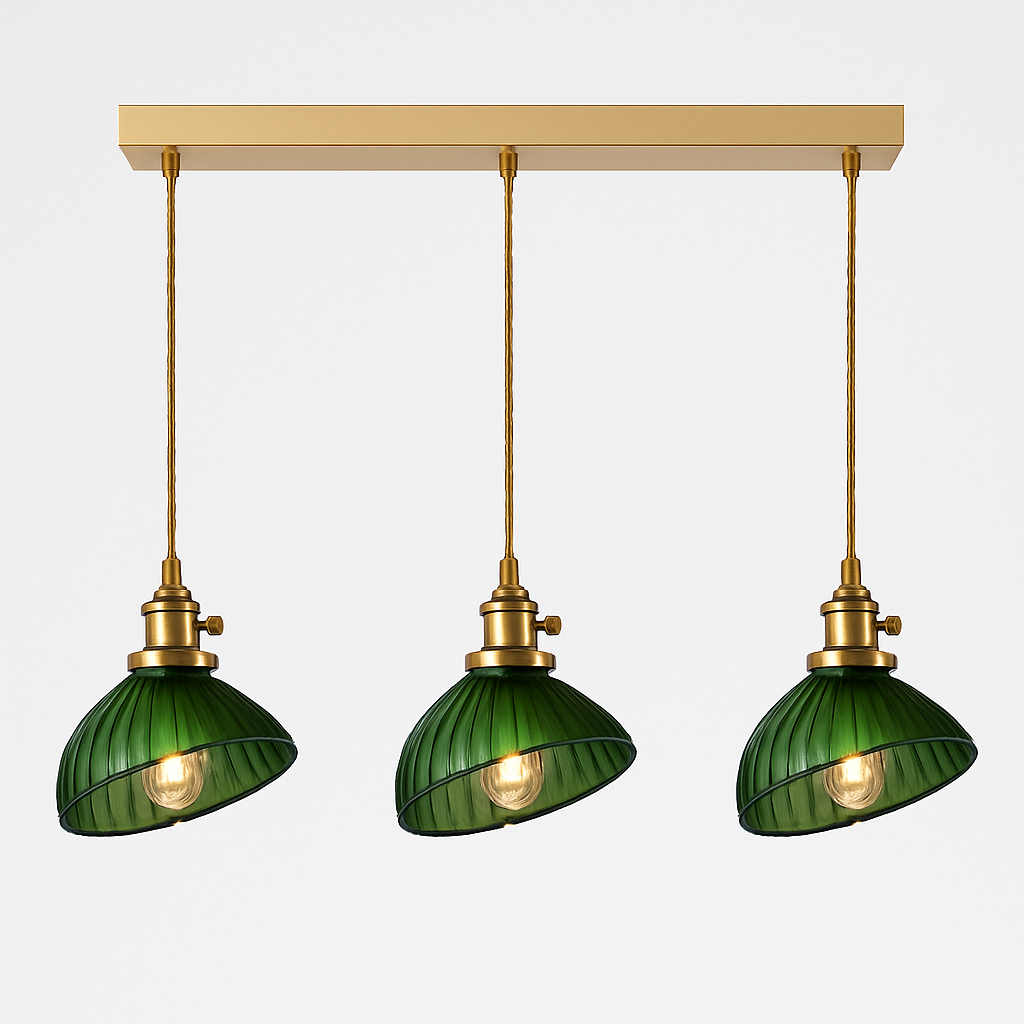 Suspension en verre vert scandinave - vue 25 sur 30