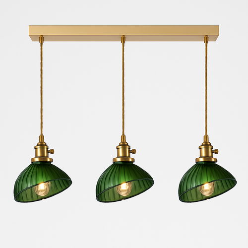 Suspension en verre vert scandinave - vue 26 sur 30