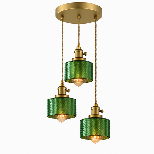 Suspension en verre vert scandinave - vue 27 sur 30
