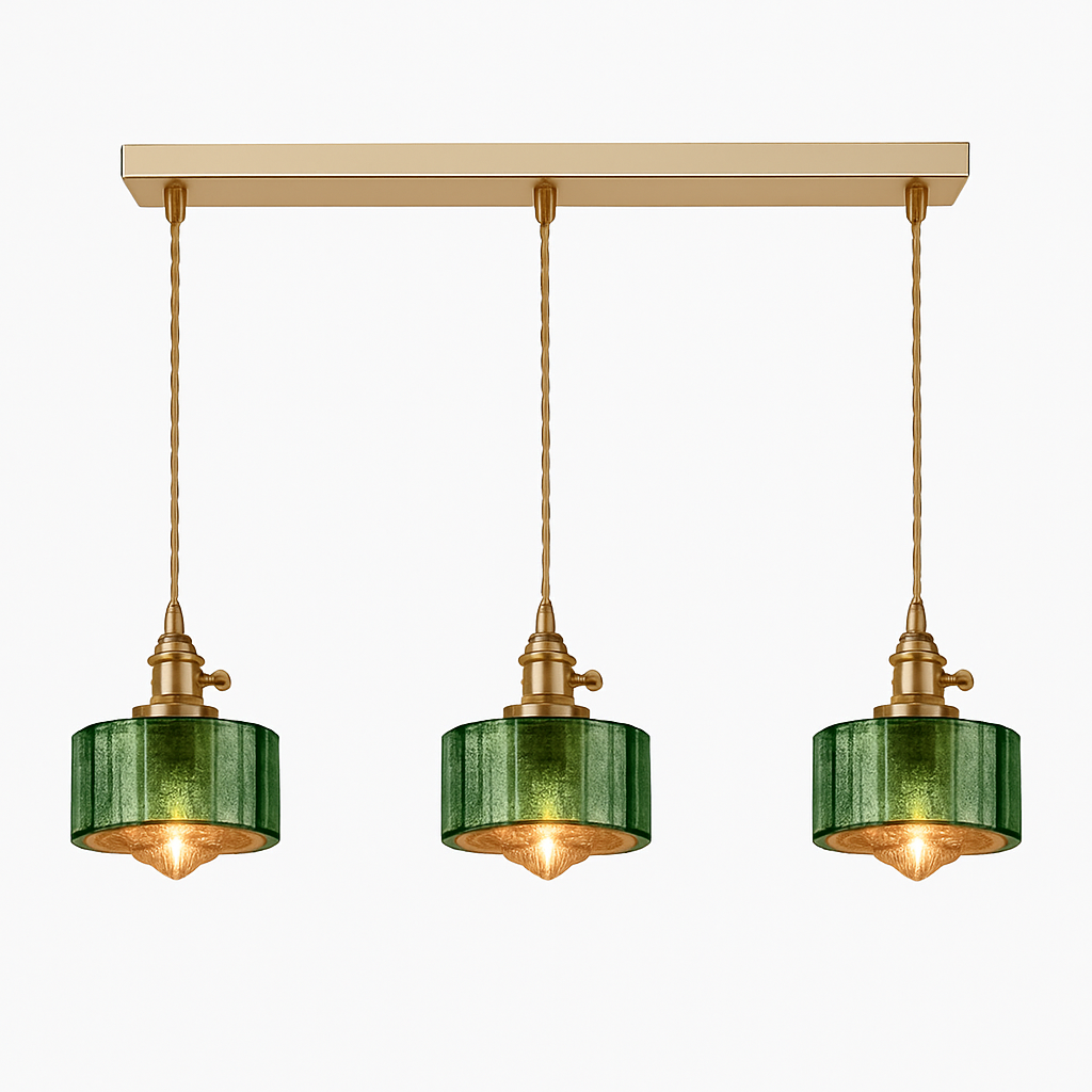 Suspension en verre vert scandinave - vue 27 sur 30