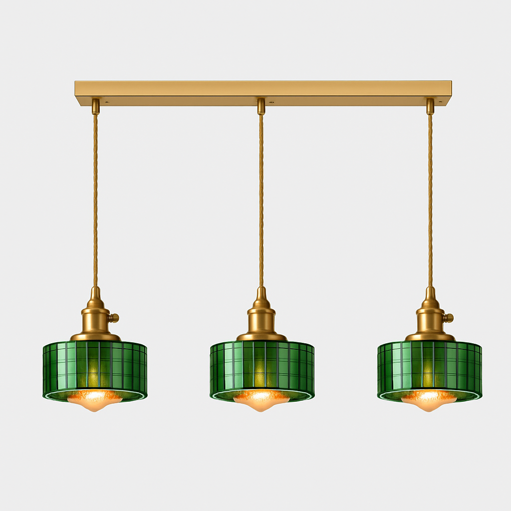 Suspension en verre vert scandinave - vue 27 sur 30