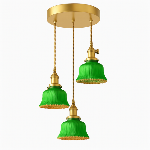 Suspension en verre vert scandinave - vue 29 sur 30