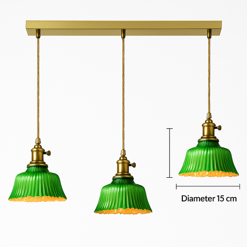 Suspension en verre vert scandinave - vue 30 sur 30