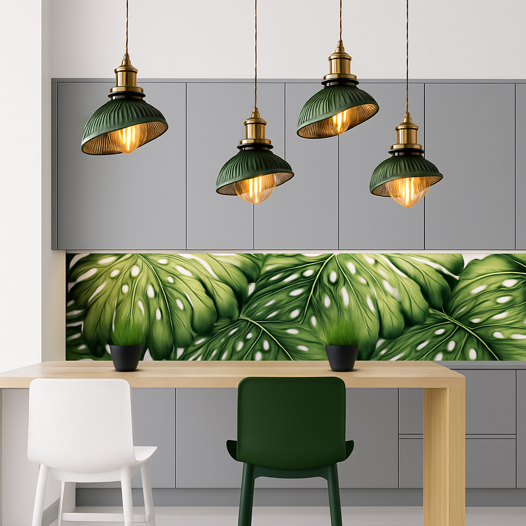 Suspension en verre vert scandinave - vue 4 sur 30