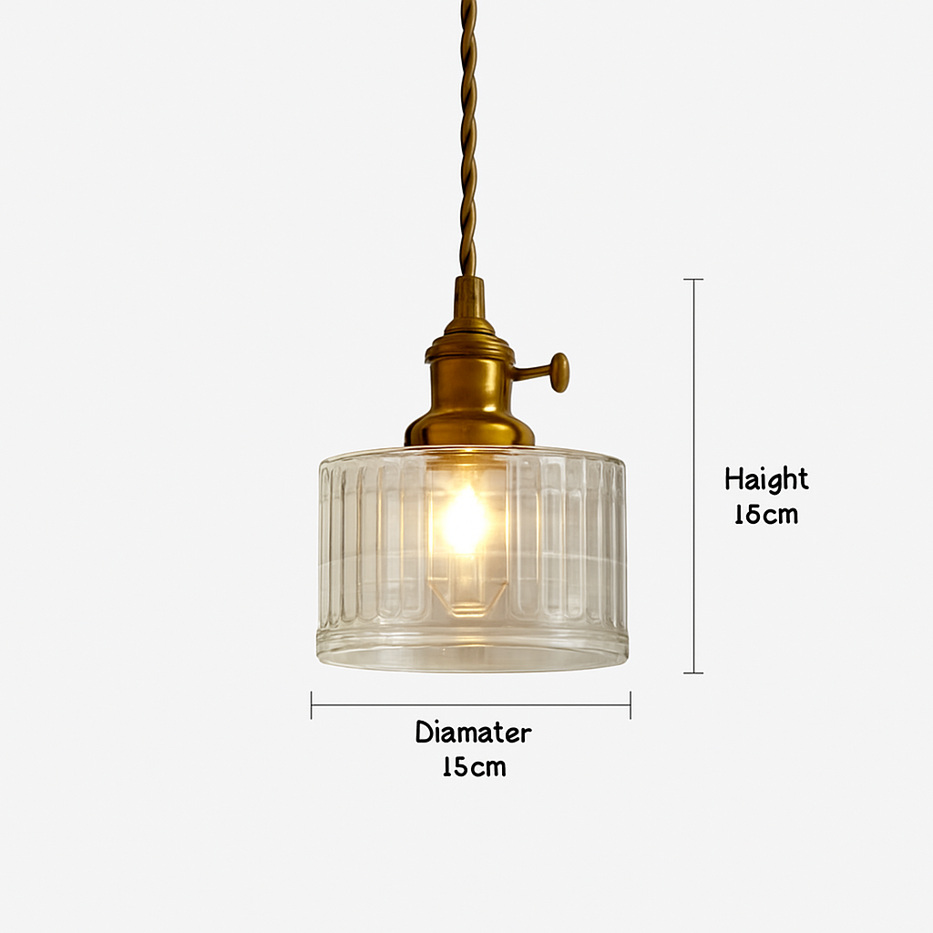 Suspension en verre vert scandinave - vue 7 sur 30