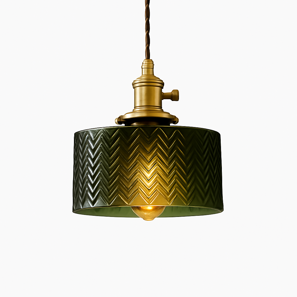 Suspension en verre vert scandinave - vue 9 sur 30