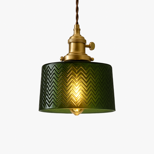 Suspension en verre vert scandinave - vue 10 sur 30