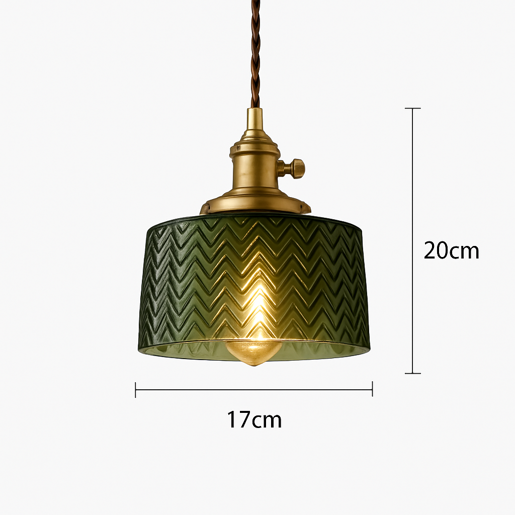 Suspension en verre vert scandinave