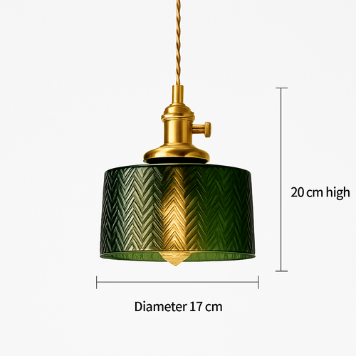 Suspension en verre vert scandinave - vue 11 sur 30