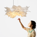 Suspension faites à la main pour éclairage de magasin de tissu de Restaurant lampe suspendue en papier blanc pour Luminaire de plafond E27