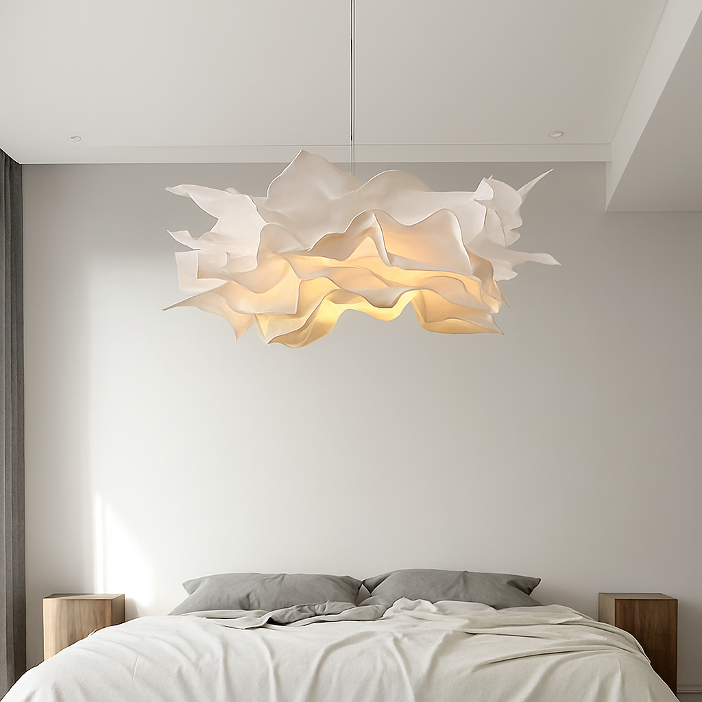 Suspension faites à la main pour éclairage de magasin de tissu de Restaurant lampe suspendue en papier blanc pour Luminaire de plafond E27 - vue 3 sur 9