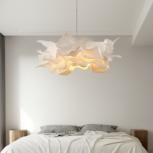 Suspension faites à la main pour éclairage de magasin de tissu de Restaurant lampe suspendue en papier blanc pour Luminaire de plafond E27 - vue 4 sur 9