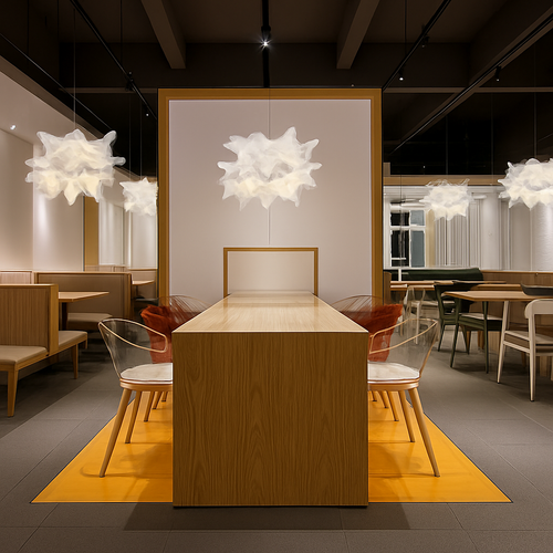 Suspension faites à la main pour éclairage de magasin de tissu de Restaurant lampe suspendue en papier blanc pour Luminaire de plafond E27 - vue 5 sur 9