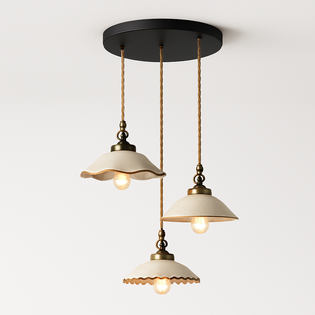 Suspension fleur design Loft Style céramique Vintage