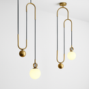 suspension industrielle nordique extensible design boule de verre