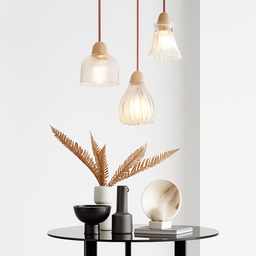suspension japonaise moderne en bois et verre luminaire design - vue 3 sur 24