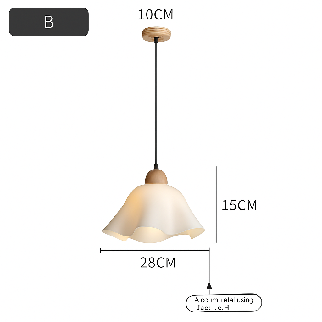 suspension japonaise moderne en bois et verre luminaire design - vue 13 sur 24
