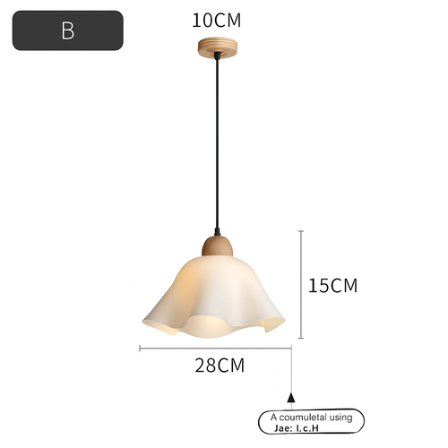 suspension japonaise moderne en bois et verre luminaire design - vue 14 sur 24