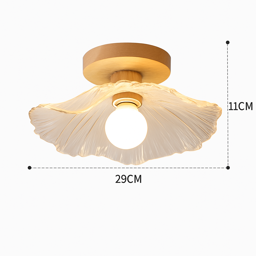 suspension japonaise moderne en bois et verre luminaire design - vue 15 sur 24