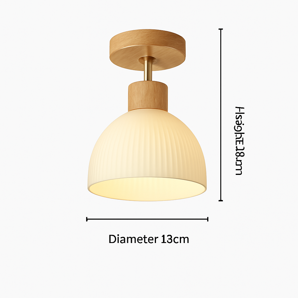 suspension japonaise moderne en bois et verre luminaire design - vue 17 sur 24