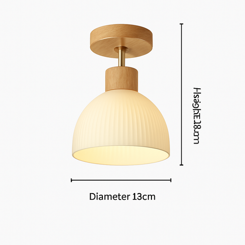 suspension japonaise moderne en bois et verre luminaire design - vue 18 sur 24
