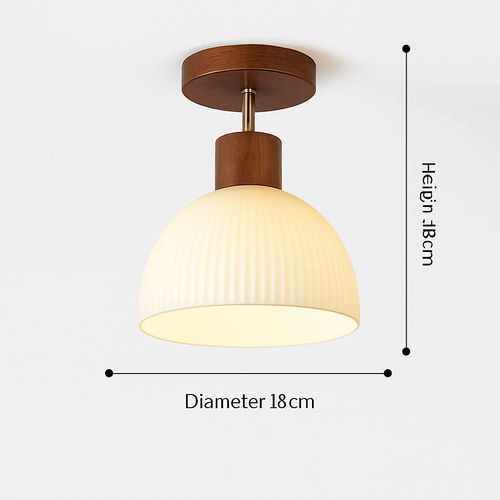 suspension japonaise moderne en bois et verre luminaire design - vue 21 sur 24