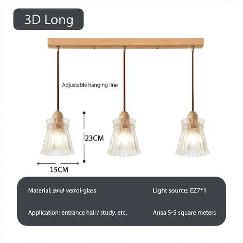 suspension japonaise moderne en bois et verre luminaire design