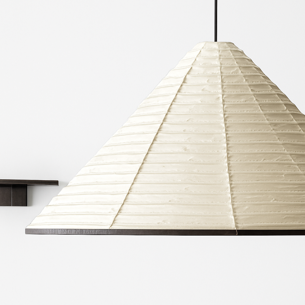 suspension japonaise wabi sabi en papier de riz pliable et circulaire - vue 3 sur 8