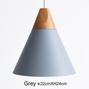 Suspension LED bois et aluminium en forme de cône