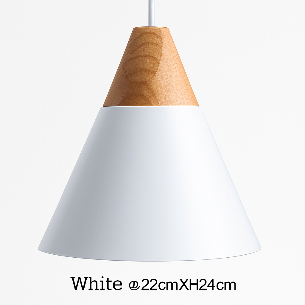 Suspension LED bois et aluminium en forme de cône - vue 16 sur 17