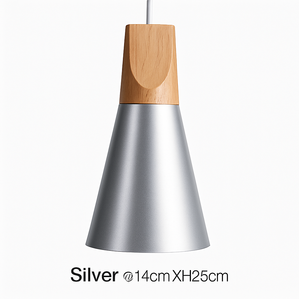 Suspension LED bois et aluminium en forme de cône - vue 17 sur 17
